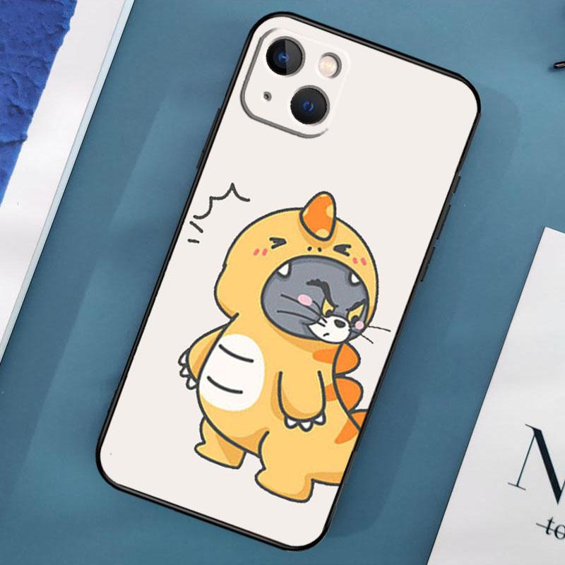 Cute Cartoon Animal Dinosaur Couple Phone Case For iPhone 15 14 Pro Max 11 13 12 Mini X XR XS Max SE 2020 7 8 Plus Cover Capa