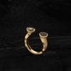 Love Retro Chic Heart Ring Copper Adjustable Pearl Ring For Women Highend Accessory Fashion