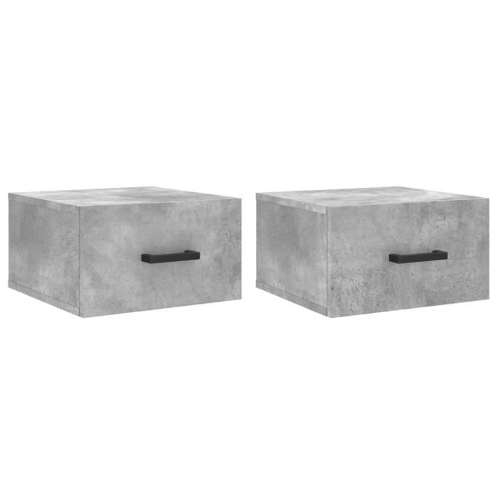VidaXL Wall-mounted Bedside Tables 2 Pcs Concrete Grey 35x35x20 Cm 829829
