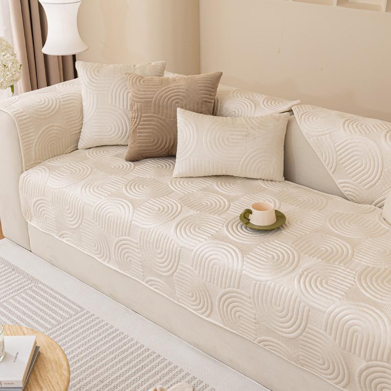 Rutschfeste Sofabezug, dickes Samt-Sofakissen-Handtuch für Wohnzimmermöbelschutz, solide Schonbezüge, Couchbezüge