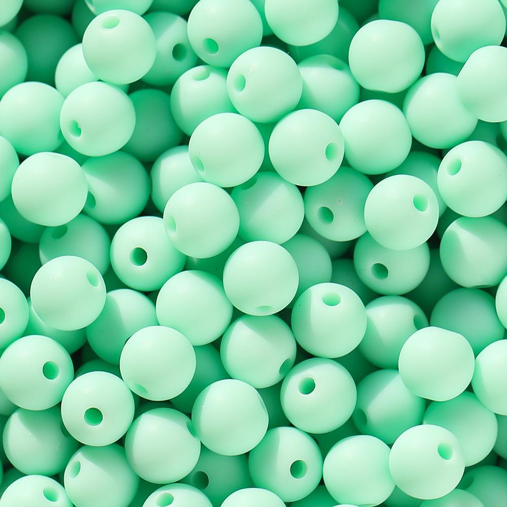 6/8mm Frosted Candy Acrylic Beads - Matte Solid Color, Round with Straight Hole for DIY Handmade Jewelry.