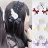Women Hair Bands Maid Cosplay Headband Lolitas Lace Headwear with Cute Wings, Bowknot Decorations Hair Accessories