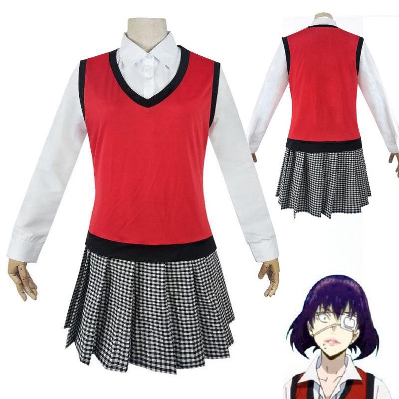 Kakegurui Midari Ikishima Outfit Exquisite School Uniform Dress Cosplay Set For Fans