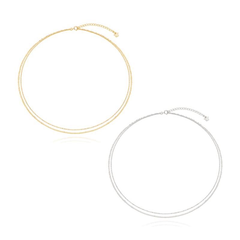 VINTAGE HOLLYWOOD [925 Silver] Twinkle Layered Necklace_VH25NNNE110V