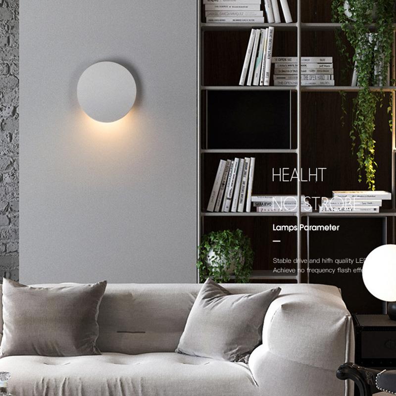 Nordic Metal Wall Lamp Minimalist LED Round Wall Lights for Bedroom Living Rooms Study Bedside Office Decorate Lighting Fixtures