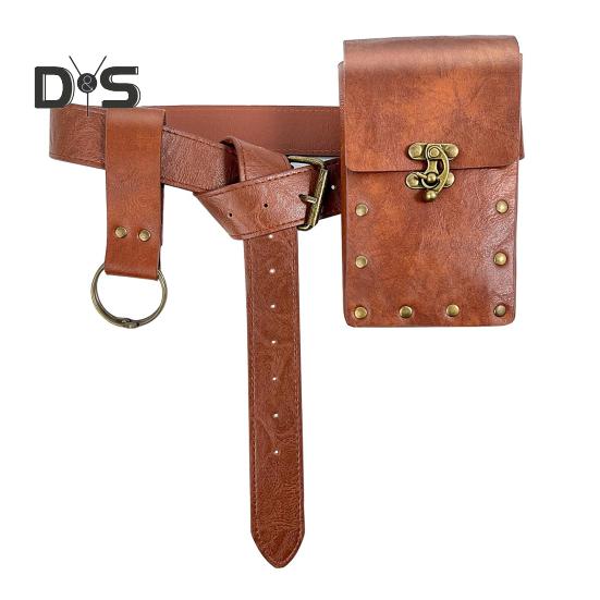 

Унисекс ретро поясная сумка стимпанк ренессанс поясная сумка кошелек для монет средневековый праздничный костюм аксессуары для Хэллоуина походная юбка ремень повседневный поясной ремень кофейный