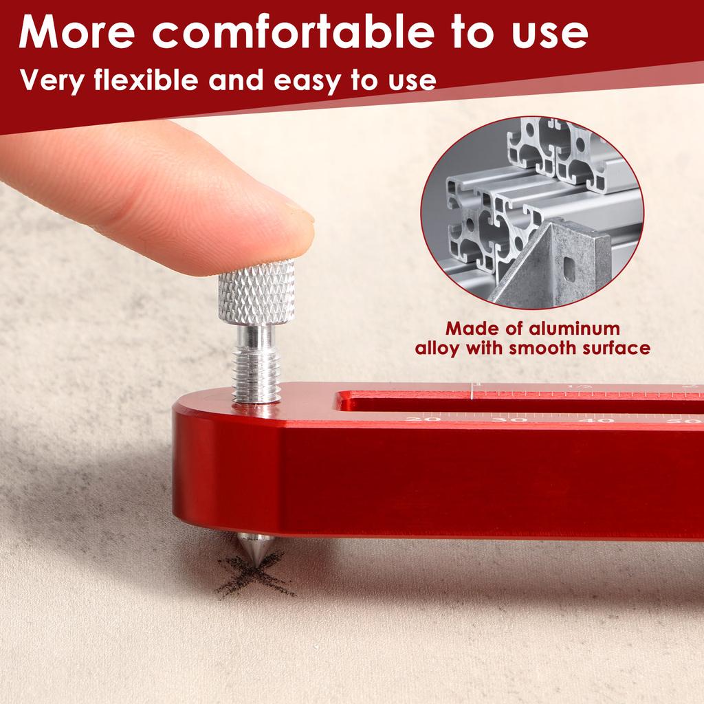 Woodworking Compass Scriber Imperial/Metric Aluminum Alloy Carpenter Compass Tool Adjustable Wood Circle Drawing Scribing Tool