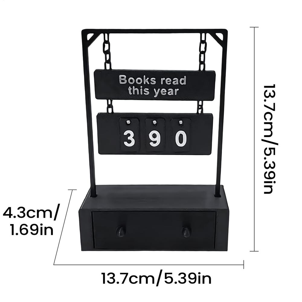 

Home Bookshelf Tabletop Decoration, Book Reading Counter, Books Read This Year Counter, Funny New Year Gift For Friends чорний