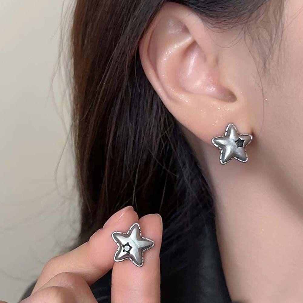 

Women Jewelry Punk Star Earrings Ear Accessories Star Stud Earrings Metal Star Ear Studs Ladies