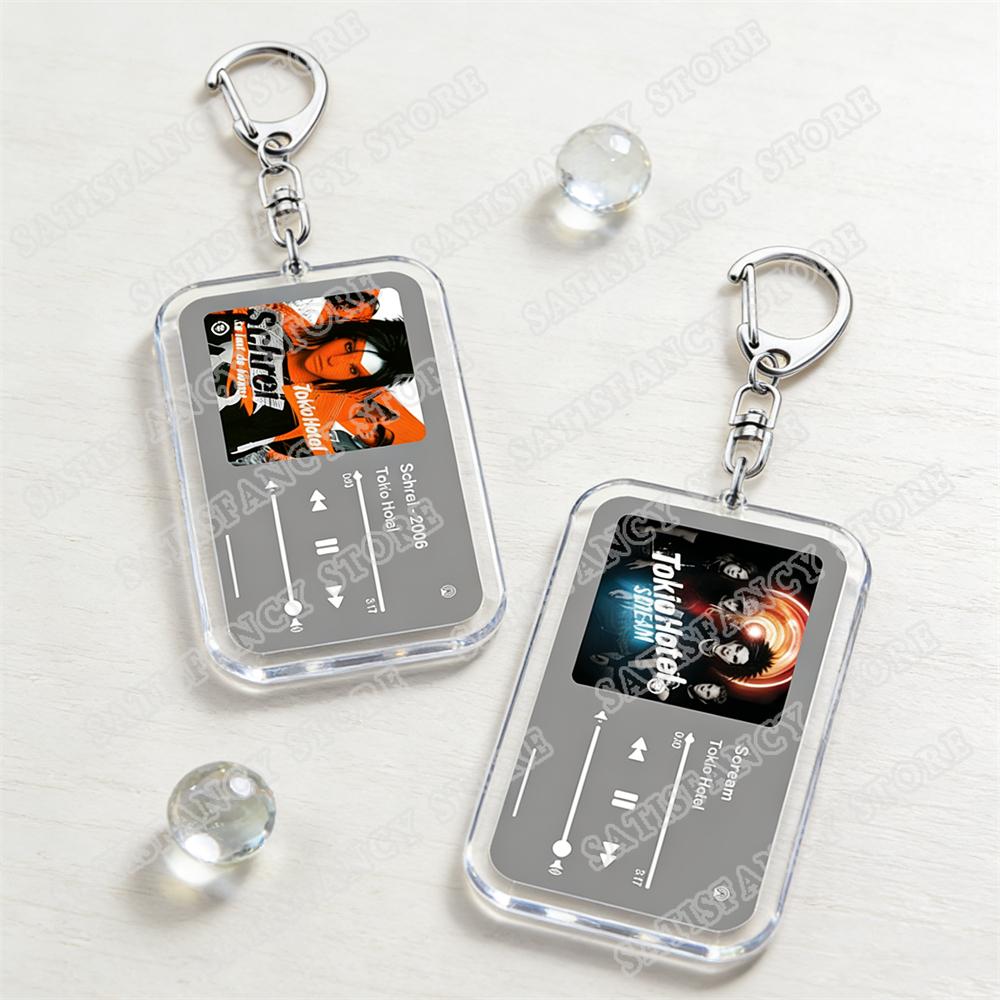 Portachiavi Musicali Tokio Hotel per Donne Accessori Borsa Automatico Schrei Monsoon Tom Bill Kaulitz Canzoni Portachiavi Gioielli Regali per Fan