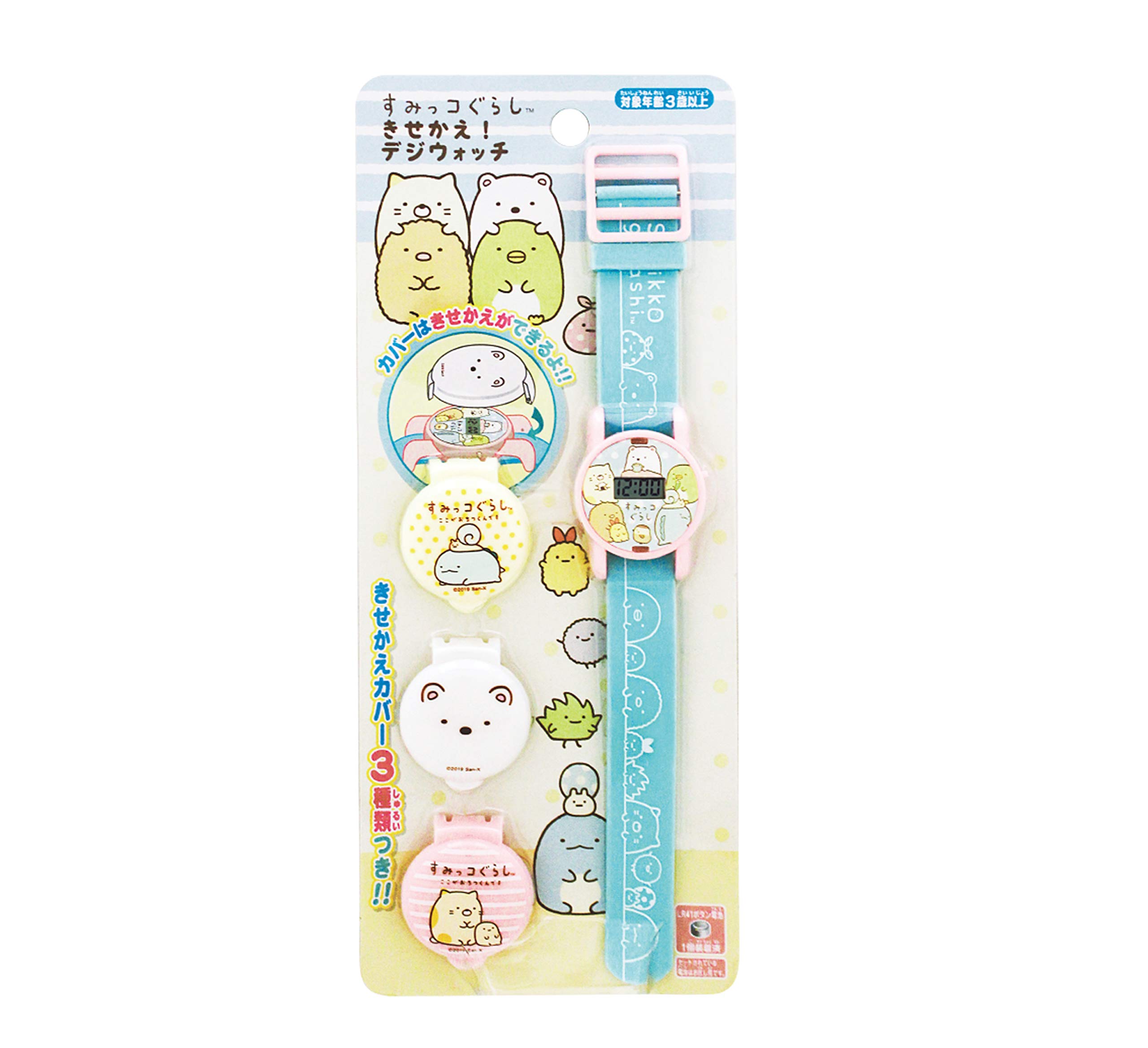 Цифровая игрушка Onoue Man Sumikko Gurashi Включает 3 и 1 световую кнопку LR41 OM1572 Наряжайся! Часы, Часы, Декоративные накладки, Батарея, Синий,