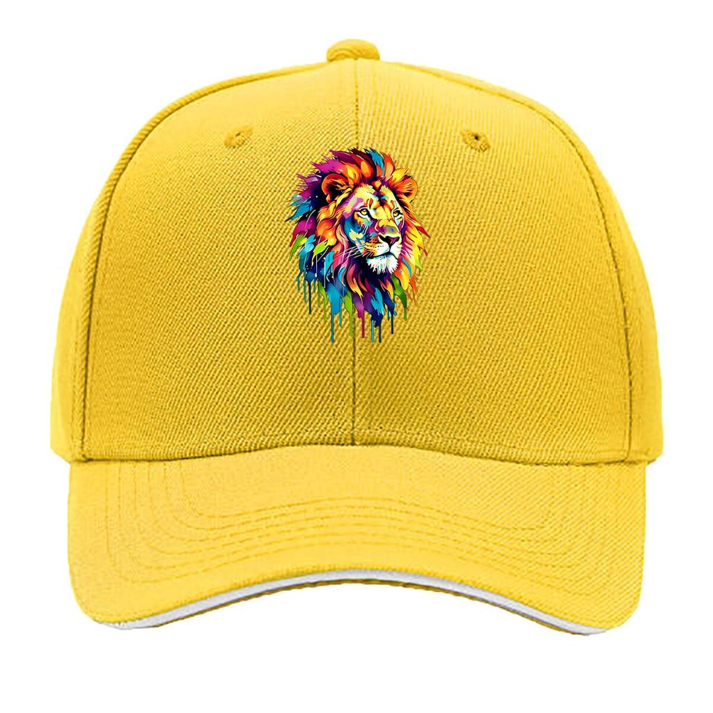 One Lion Design Cap Trendy Caps for Unisex Casual WomenS Hats Comfortable And Airy Curved Brim Sty Sandwich Baseball Cap