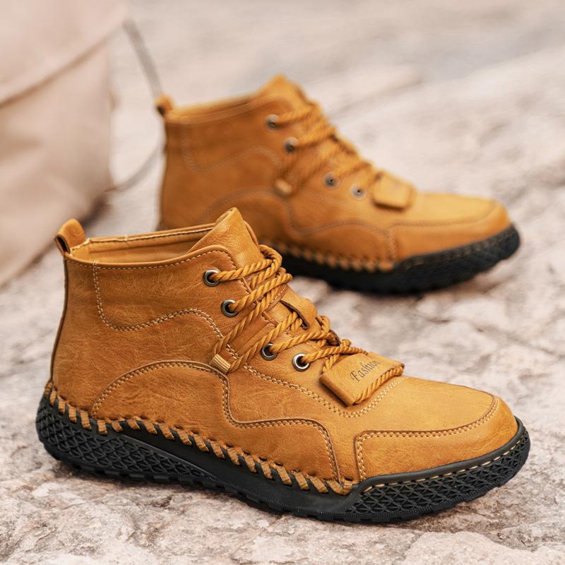 

39-46 Мужская походная обувь для активного отдыха Мужские ботильоны Нескользящие высокие повседневные туфли Спортивные кроссовки 46 коричневый