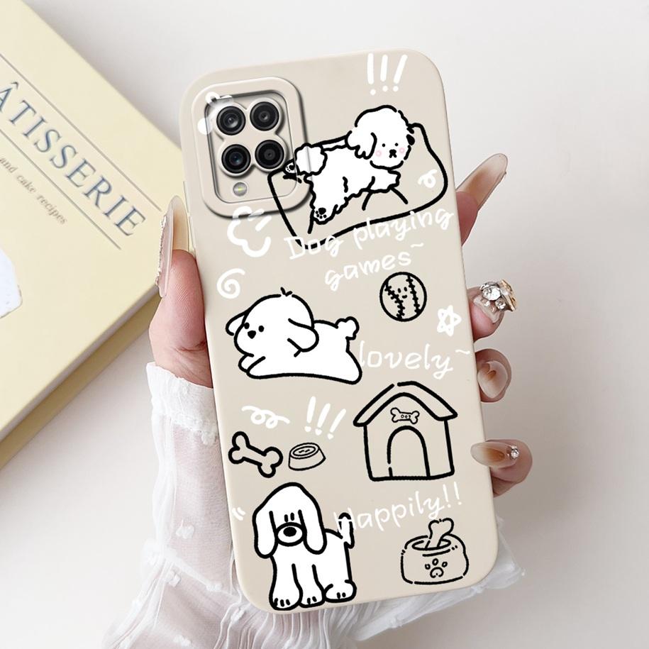 For Samsung Galaxy A12 Case SM-A125F Camera Protection Cover Cute Cartoon TPU Phone Case For Samsung M12 F12 SM-M125F A 12 Funda