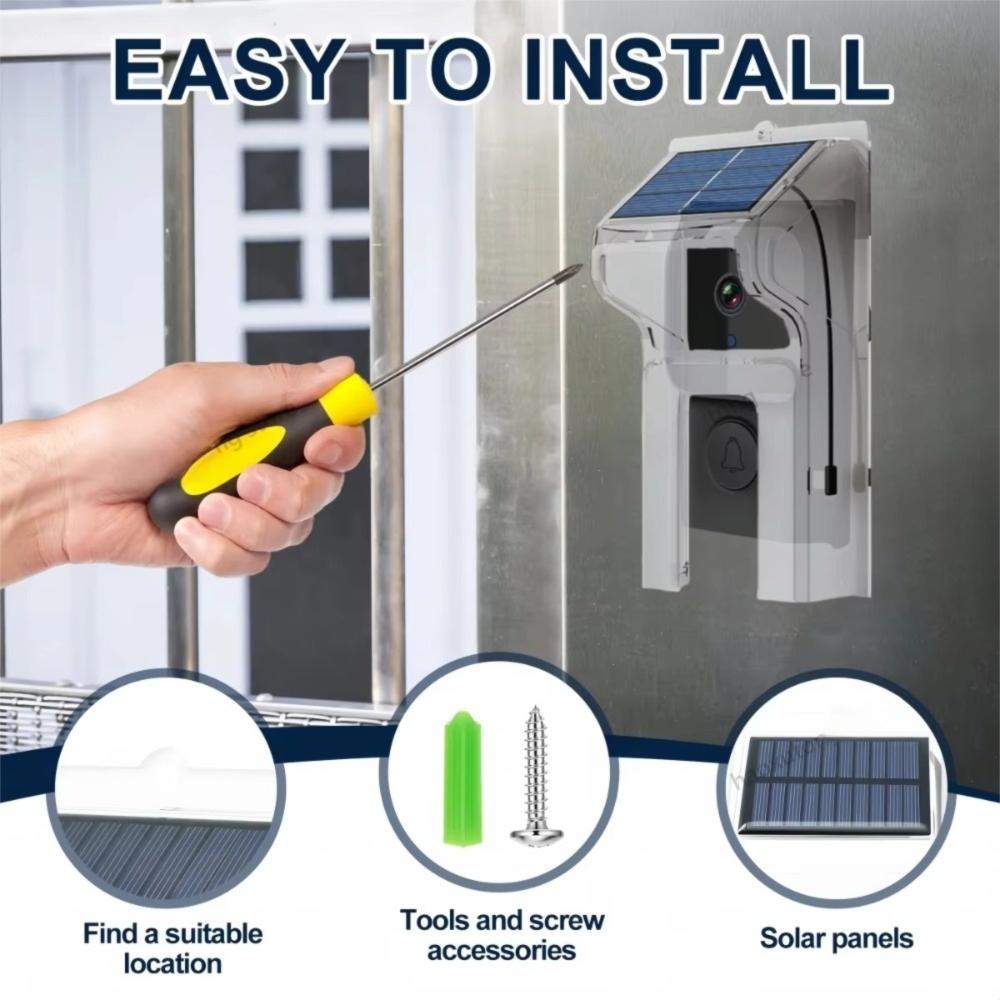 Solar Doorbell Sun Protecter Waterproof Solar Cover New Doorbell Rain Cover  Outdoor