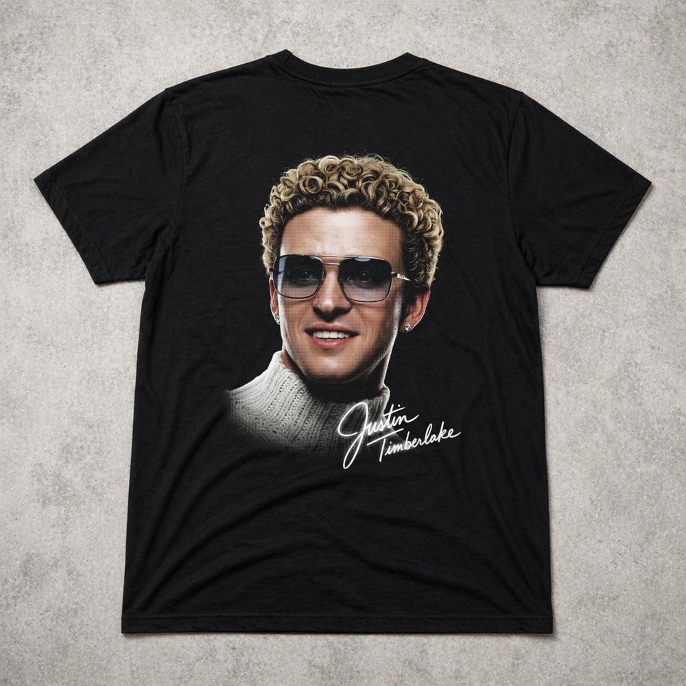 Justin Timberlake T Shirt Pop Music Graphic Tee Adults Kids Black Gift 2XL