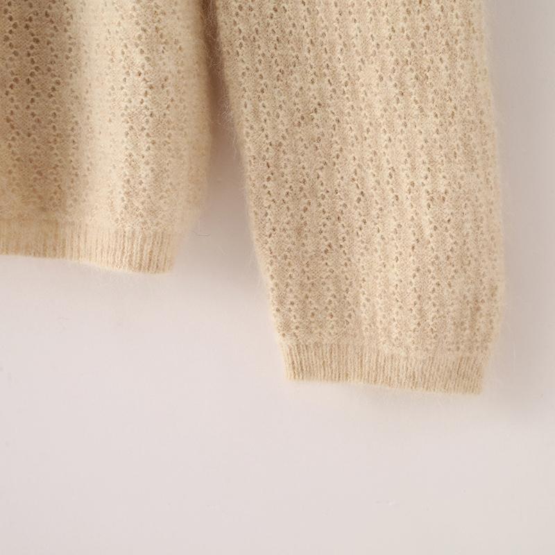 Damen Kaschmirpullover Qinghe Kaschmir 30% Kaschmir 30% Nerz 30% Wolle 10% Nylon Dicker Kaschmirpullover für Damen im Herbst und Winter, weich und warm