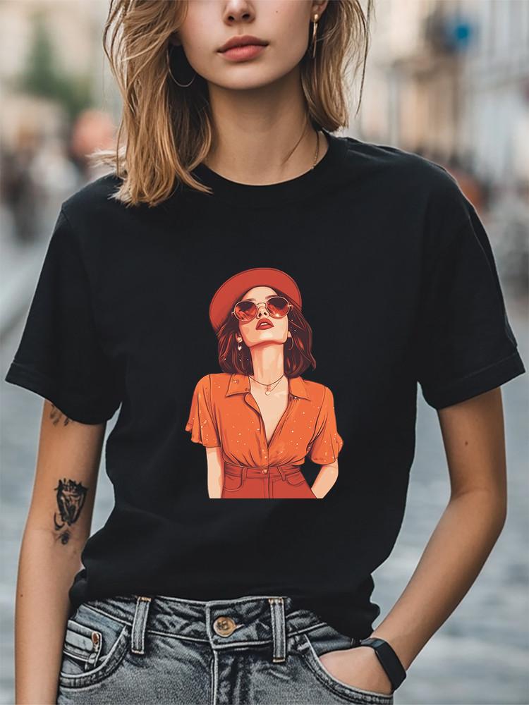 Stylish Women Graphic T-Shirt Women Trendy Tee Fashion Casual T-shirt Unisex T-Shirt S