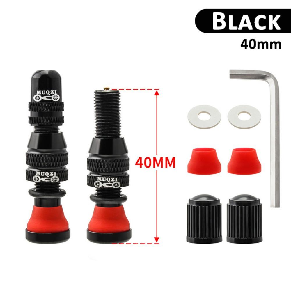 

2PCS Light 40/60mm Bike Schrader Valve Aluminum Alloy A/V Tubeless Tire Valve Vacuum Brass Core MTB Valve