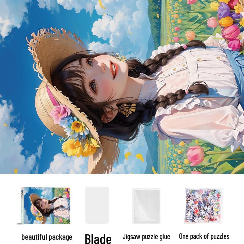 1,000-Piece Cute Healing Jigsaw Puzzle: Adult High-Difficulty Decompression Toy, Educational Gift for Girls
