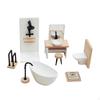 8 Pieces 1:12 Scale Dollhouse Lavatory Modern Style Miniature Scene Complete Fixtures for