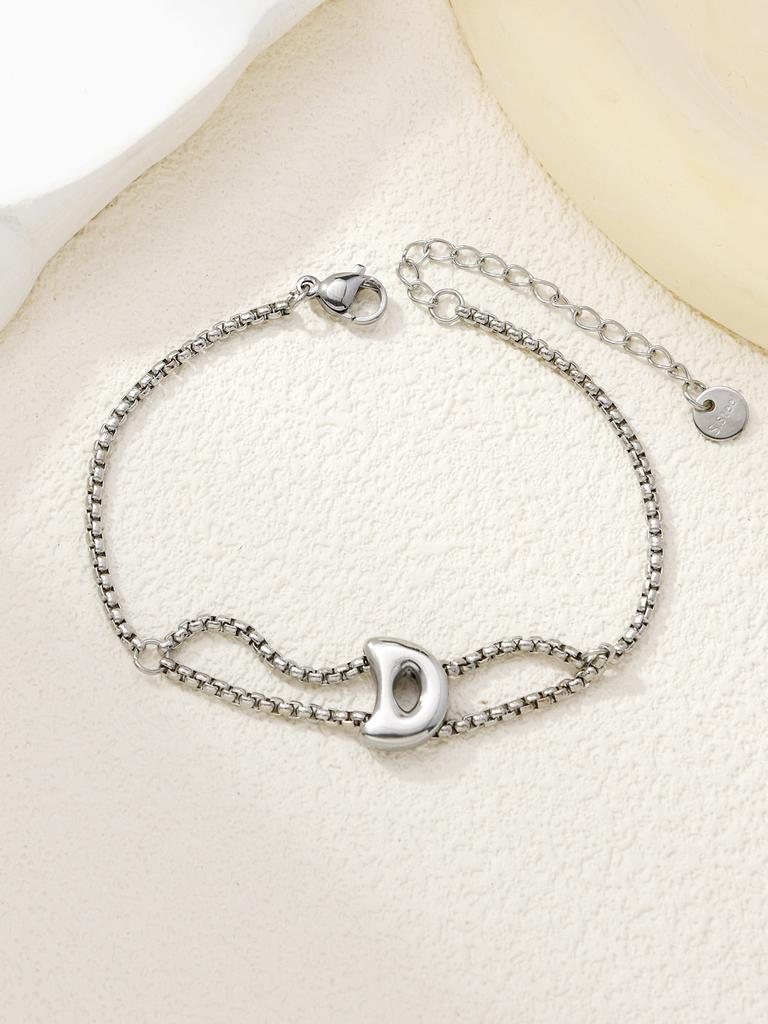 New stainless steel wholesale 26 English letters double-layer ring gold-plated bracelet