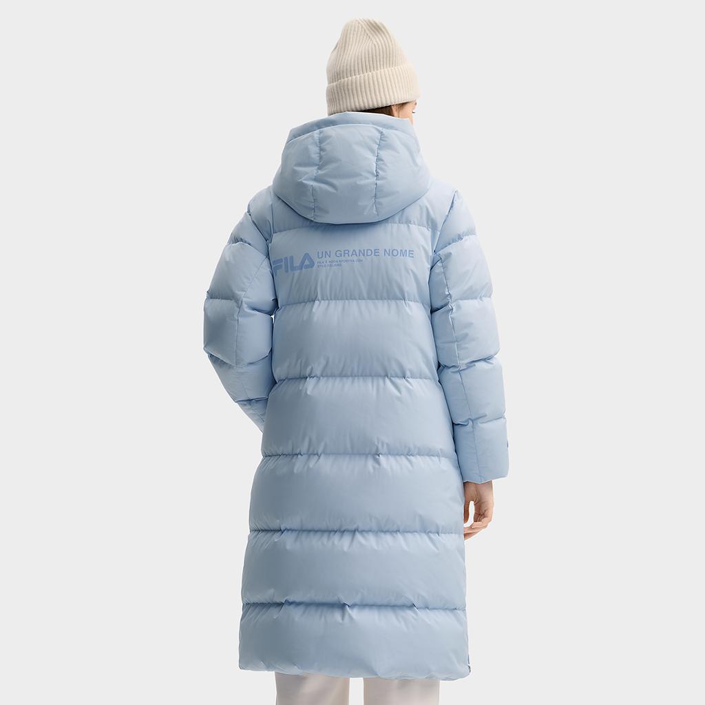 Fila Original RGB Colorful Fashion Simple Personality Retro Classic Versatile Casual Daily Comfortable Warm Long Hooded Down Jacket F11W549905F-BU