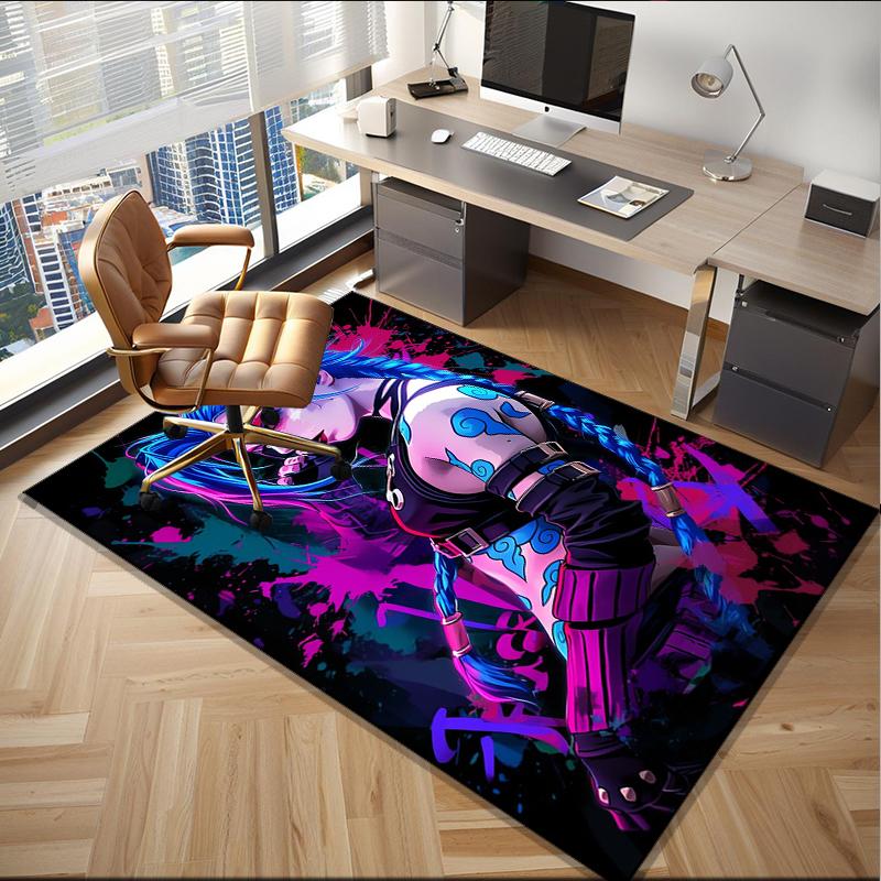 Fantasy Warrior Jing Office Rug Chair Mat, Game Carpet, Suitable for Front Door, Bedroom, Living Room, Desk, Holiday Gift