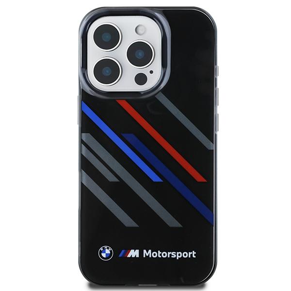 BMW BMHCP16L23HTRAK iPhone 16 Pro 6,3" schwarz/schwarz Hartschalen-Case Motorsport IML Zufällige Streifen