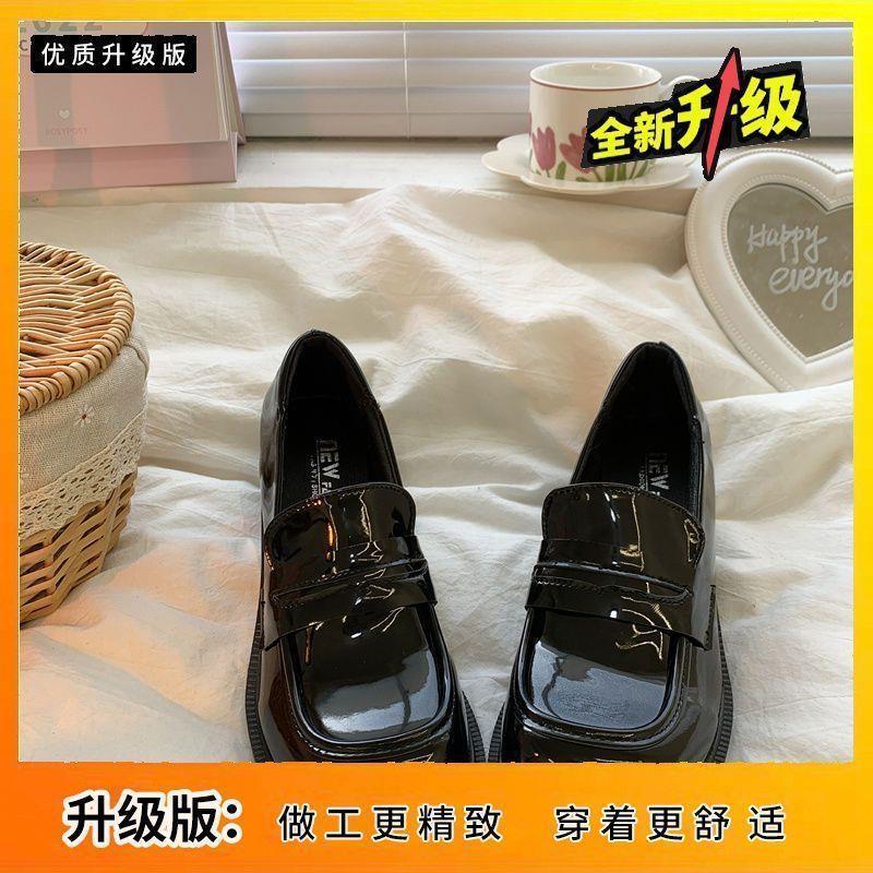 

Black high heels large size women s shoes new Japanese jk small leather shoes women s British style retro thick heel Mary Jane single shoes 40