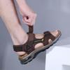 Summer  Men's Sandals Open Toed Sandals Soft Beach Flip Flop Comfortable Leather Sandals Outdoor Men Roman Sandals