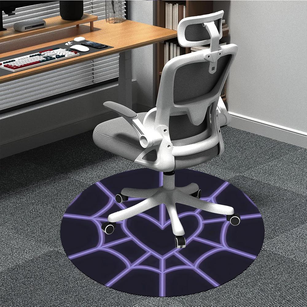 

1pc Spider Web Heart Office Round Area Rug, Indoor Mat Suitable ForOffice, Under Office Chairs Bedroom Living Room Home Decor, Room Decot124 80cm by 80cm
