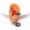 Stainless Steel Retro Black Skull Clip Earring Women Punk Hip Hop Hypoallergenic Earrings Fashion Charm Male Jewelry Accessories