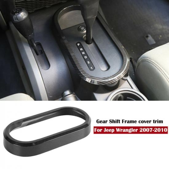 Carbon Fiber Gear Shift Frame Cover Trim For 07-10 Jeep Wrangler JK Accessories
