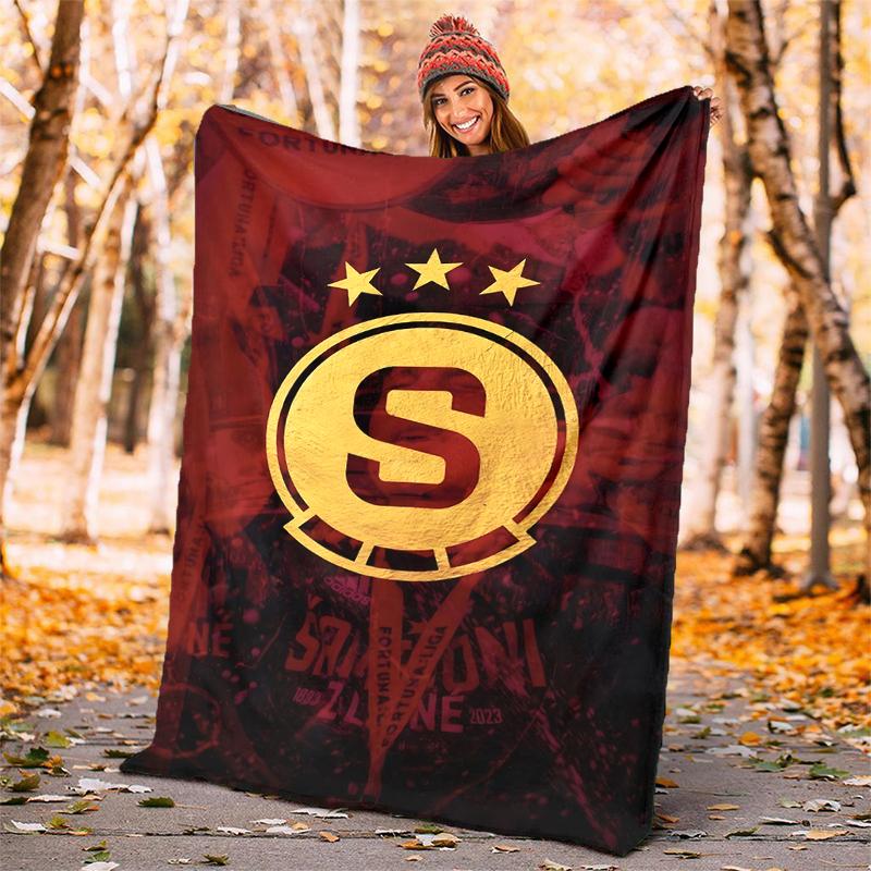 AC Sparta Praha Flanelldecke Weiche Ganzjahres-Kuscheldecke, Design für Camping, Autoreisen, Wandern, Sofa, Bett, Büro Perfektes Geschenk für Partys