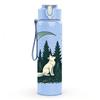 1PC Moon Forest Wolf Silhouette 750ml Color Plastic Sports Water Bottle Leakproof Flip Straw Lid Suitable for Sports Office Home Use