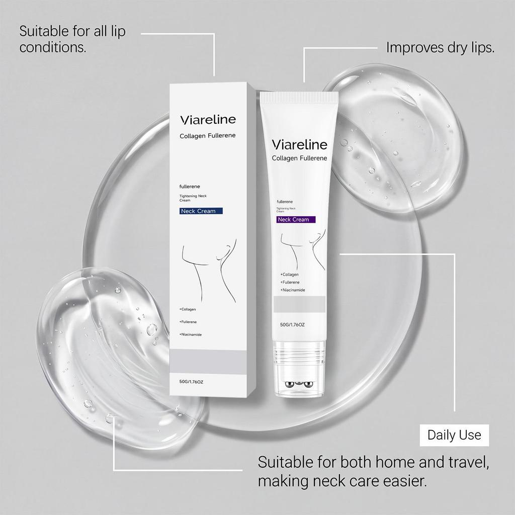 VIARELINE Collagen Neck Cream - Softens, Moisturizes & Hydrates Daily.