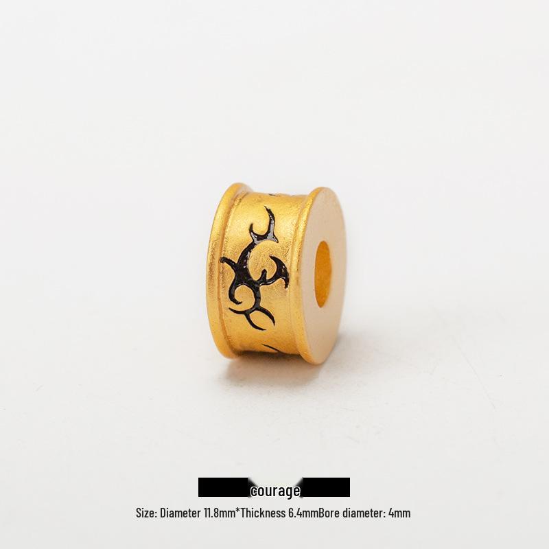 Gold Sand Men's Totem Tattoo Beads: Black Cool DIY Bracelet Accessories