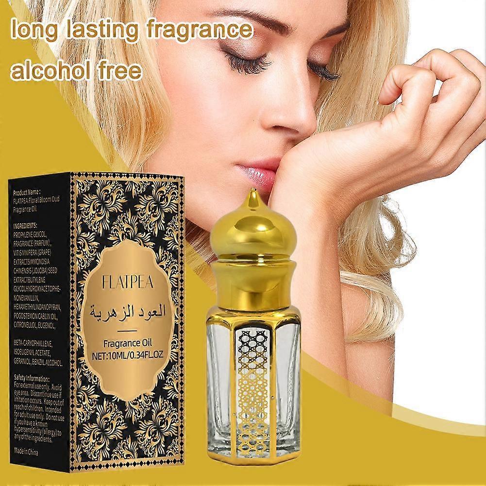 FLATPEA Floral Bloom Oud Perfume Oil 10ml Long Lasting Unisex Fragrance