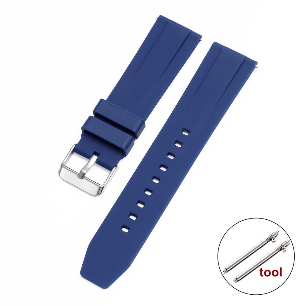 Quick Release Rubber Watch Band 20mm 22mm for Rolex for Seiko Bracelet Silicone Sport Watrproof Universal Smartwatch Wristband
