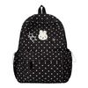Schoolbag Japanese Cute Polka Dot Backpack Female Student Large Capacity Lightweight Casual Backpack Star Rabbit Cute Double Schoolbag