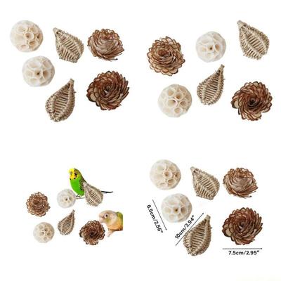 QX2E Parrots Grinding Chew Toy Chew Training Supplies Natural Rattan
