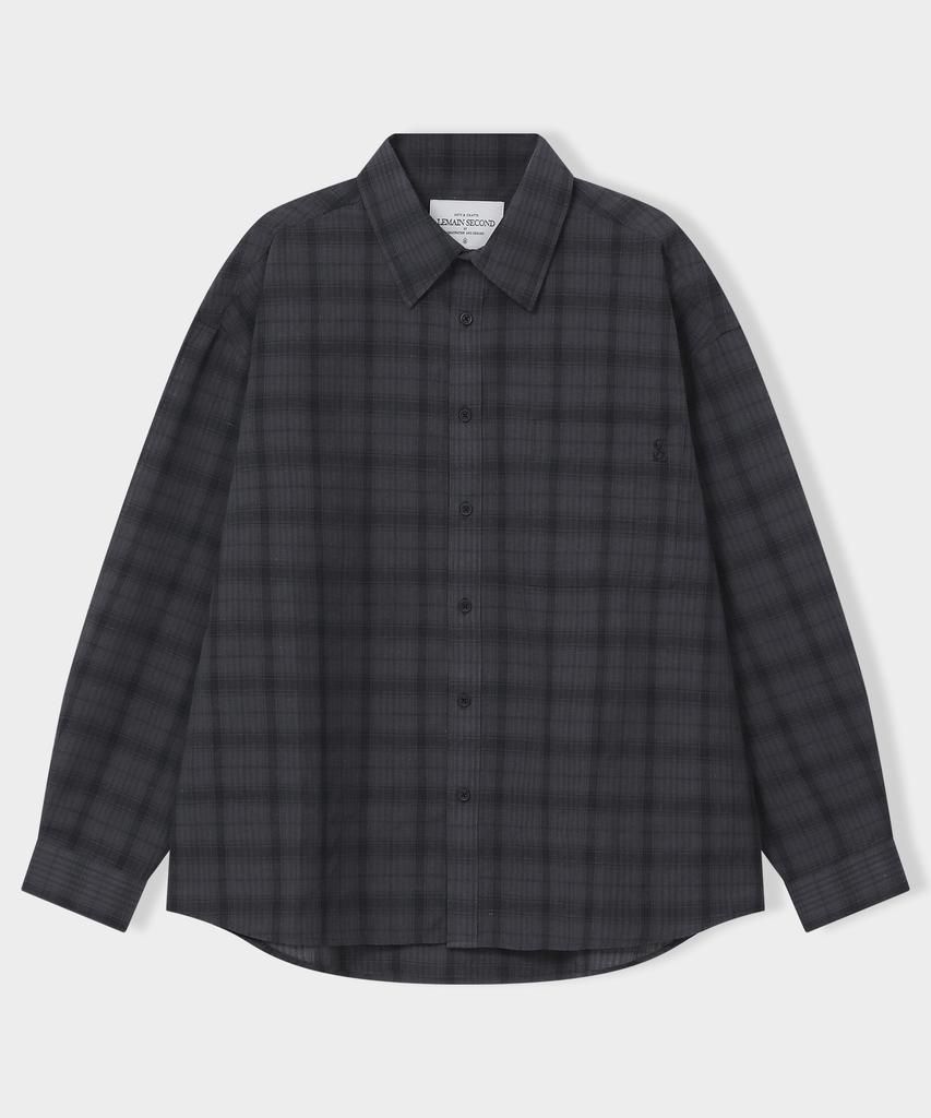 LEMAIN SECOND Check Oversized Shirt [Charcoal]