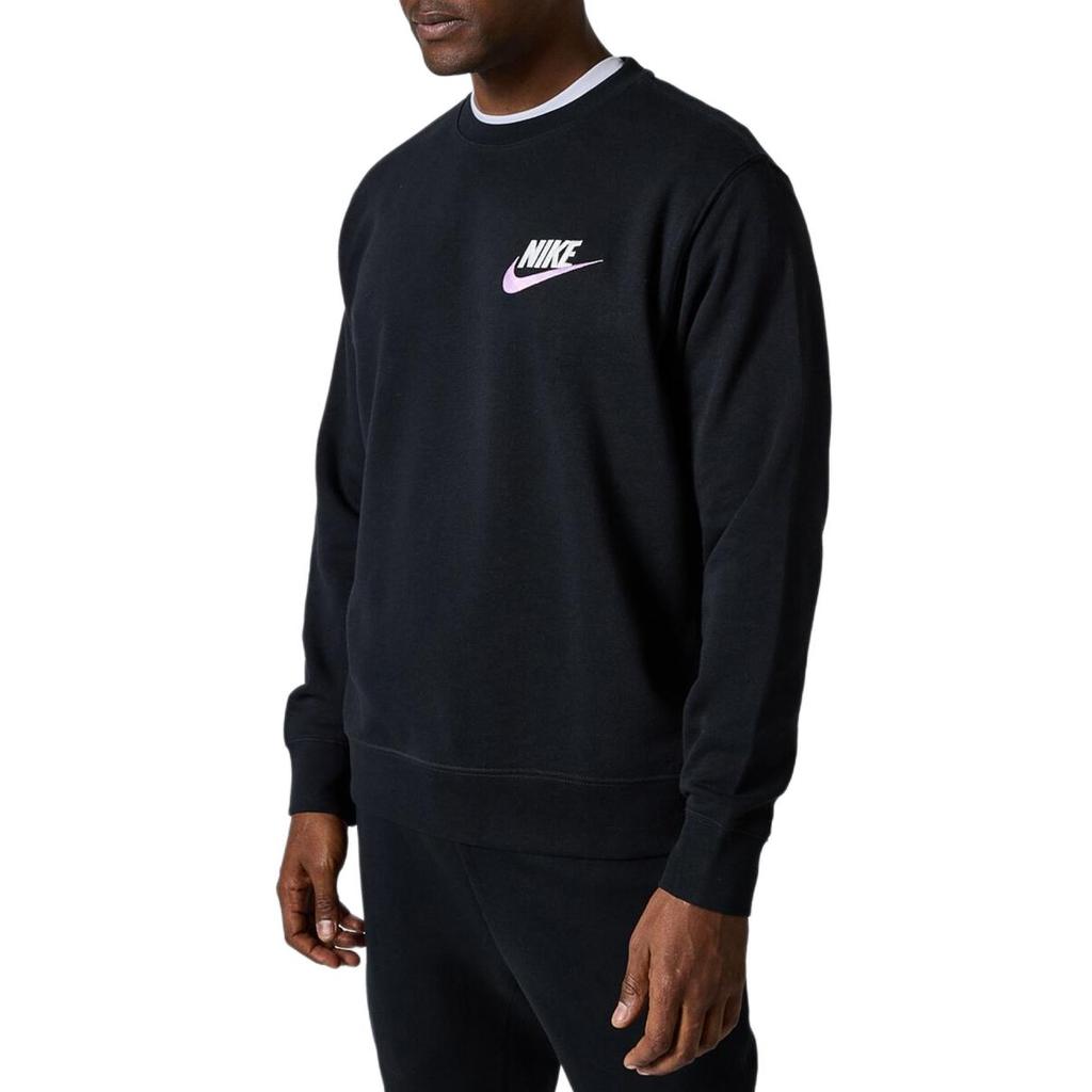 Nike Club Logo Embroidered Crewneck Sweatshirt Men sweatshirt Black FB7684-010