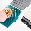 New Design Silicone Flow Guide Open Slope Dish Drying Mat Heat Insulation Pad for Bowls Plates Utensils
