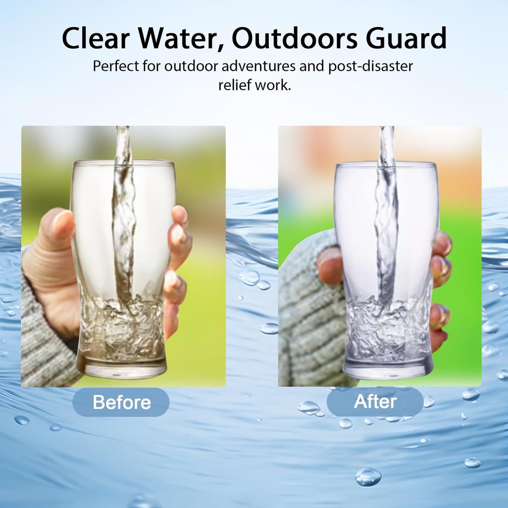 Field Camping Survival Purifier Portable Water Purifier Drinking Water Filter Outdoor Water Purifier Handheld Pressure Filter