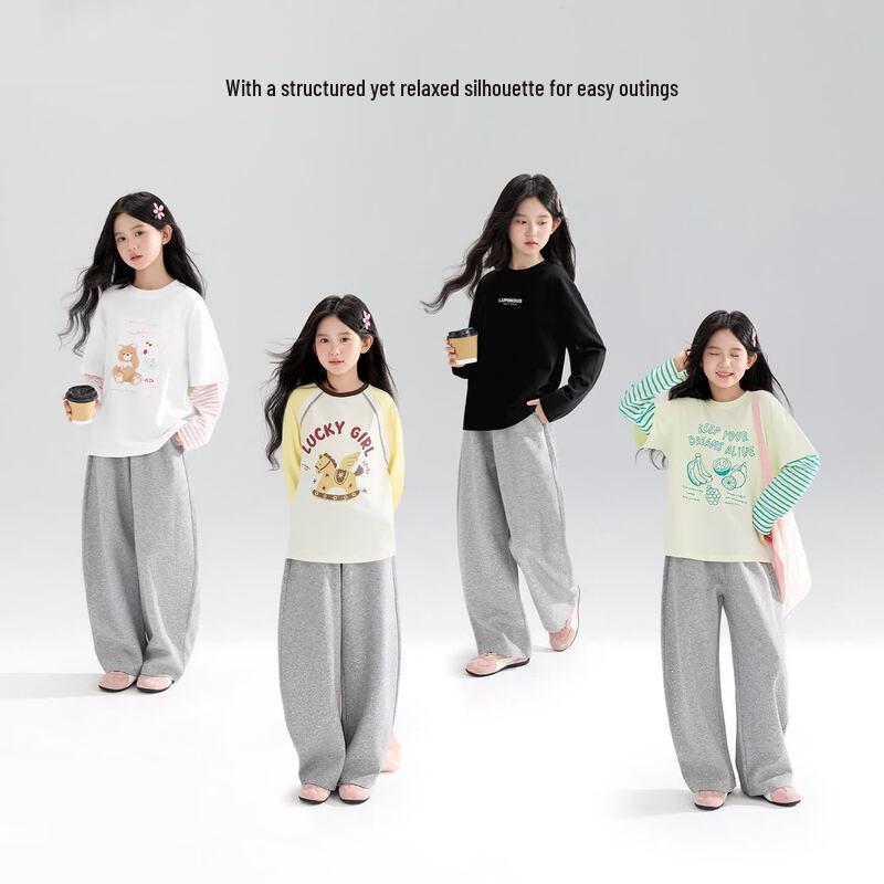 Girls' Starlight Rhinestone Milk Cotton Banana Pants