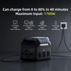IEE P1800 1800W Portable Power Station, 1024Wh LiFePO4 Battery Solar Generator, 11 Output Ports, 1.2 Hours Fast Charging, App Control