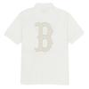 MLB SS26 Pullover Short Sleeve Solid Color Floral Logo Polo Shirt Unisex Polo Shirts 3APQM0363-43IVS