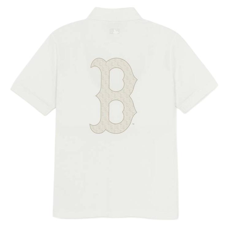 MLB SS26 Pullover Short Sleeve Solid Color Floral Logo Polo Shirt Unisex Polo Shirts 3APQM0363-43IVS